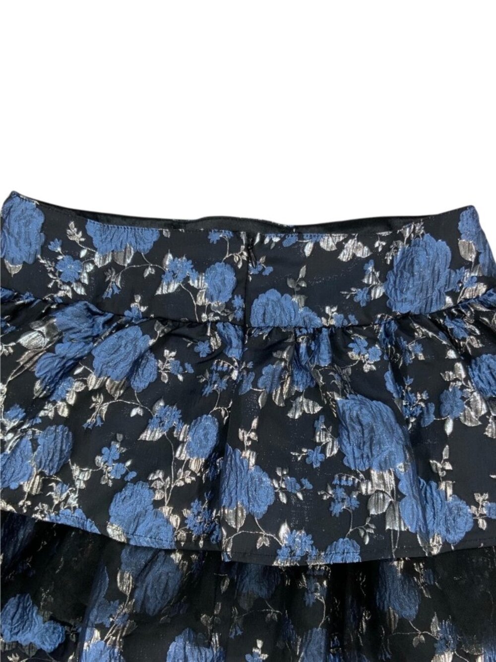 Dolls Kill Widow Fanged Faerie Brocade Mini Skirt M Blue Floral NEW - Picture 12 of 15